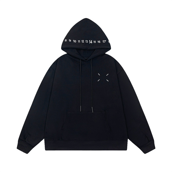 Maison Margiela コピー パーカー フードプリント シンプル モダン ブラック カジュアルスタイル メゾン マルジェラ