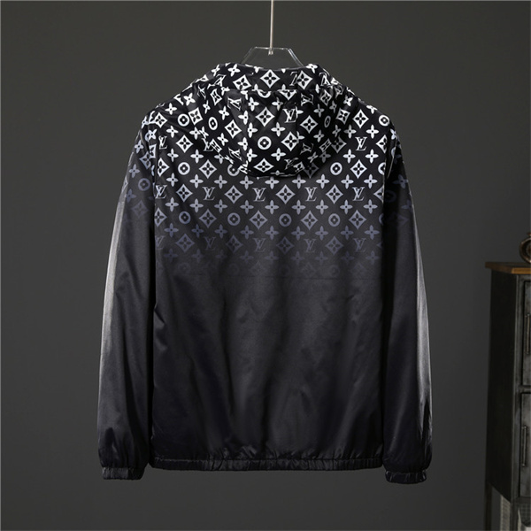 LOUIS VUITTON スーパーコピー ジャケット グラデーション モノグラム ロゴ フード付き 推薦 ジャケット ルイヴィトン