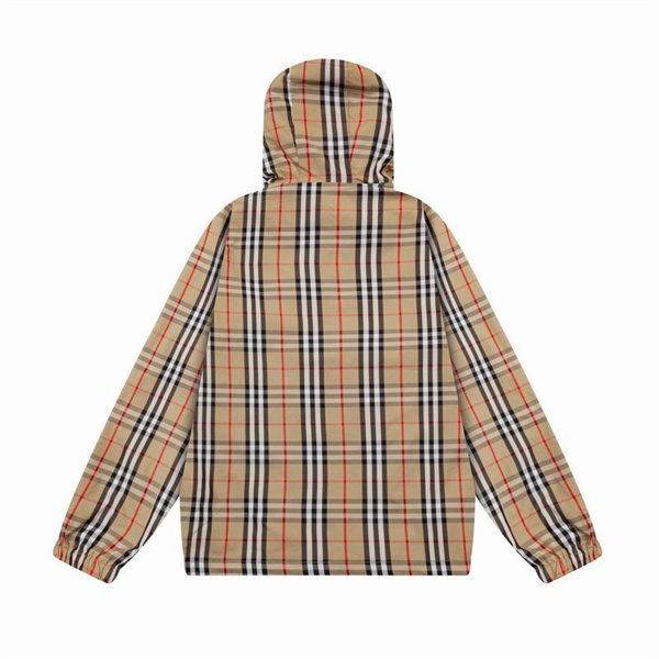 BURBERRY 偽物 ジャケット チェック柄 クラシックデザイン ベージュカラー フード付き バーバリー