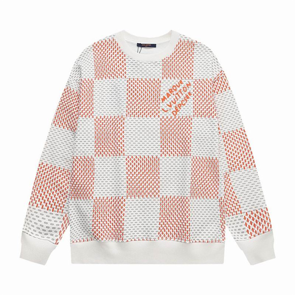 ルイヴィトン コピー トレーナー ダミエ柄 MARQUE DEPOSEE ロゴ プリント LOUIS VUITTON