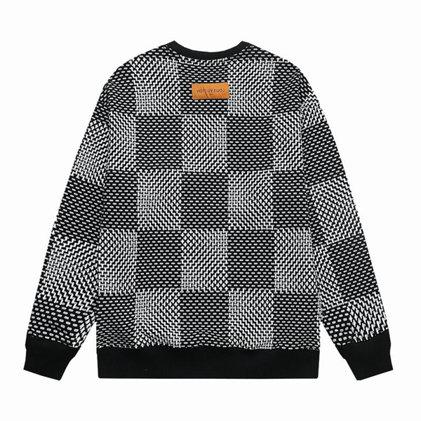 ルイヴィトン コピー トレーナー ダミエ柄 MARQUE DEPOSEE ロゴ プリント LOUIS VUITTON