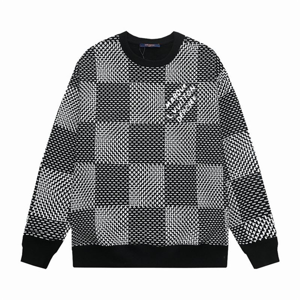 ルイヴィトン コピー トレーナー ダミエ柄 MARQUE DEPOSEE ロゴ プリント LOUIS VUITTON