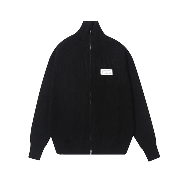メゾン マルジェラ 偽物 カーディガン リブニット フルジップ グレー ブラック Maison Margiela