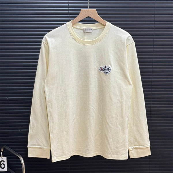 モンクレール スーパーコピー 長袖Tシャツ ロゴ ワッペン エンブレム付き MONCLER