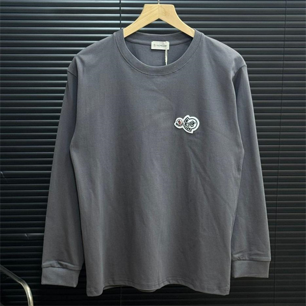 モンクレール スーパーコピー 長袖Tシャツ ロゴ ワッペン エンブレム付き MONCLER