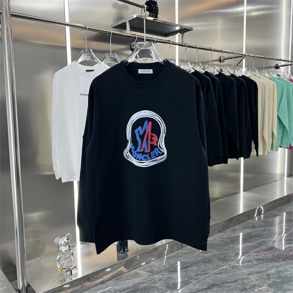 MONCLER 偽物 長袖Tシャツ 大きなロゴ デザイン シンプルカラー モンクレール