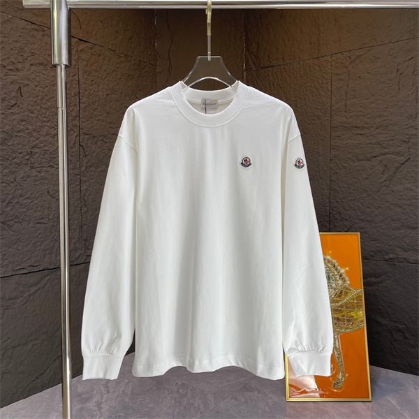 モンクレール 偽物 長袖Tシャツ ロゴ パッチ付き 上質 コットン素材 MONCLER