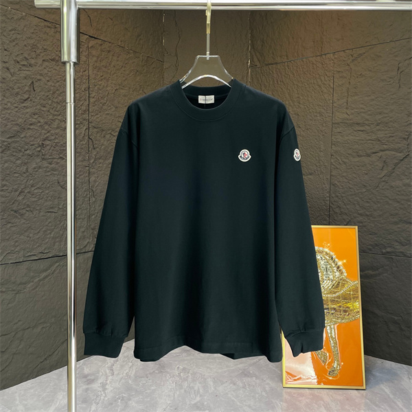 モンクレール 偽物 長袖Tシャツ ロゴ パッチ付き 上質 コットン素材 MONCLER