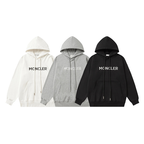 モンクレール コピー トレーナー アイコニック ロゴ刺繍 モノグラム ブラック＆ホワイト Moncler