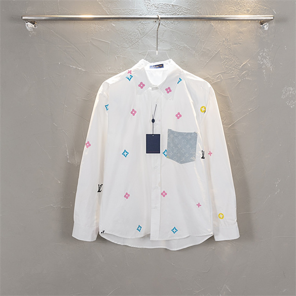ルイヴィトン コピー シャツ 白地×ピンク＆ブルーモチーフ 洗練された一枚 LOUIS VUITTON