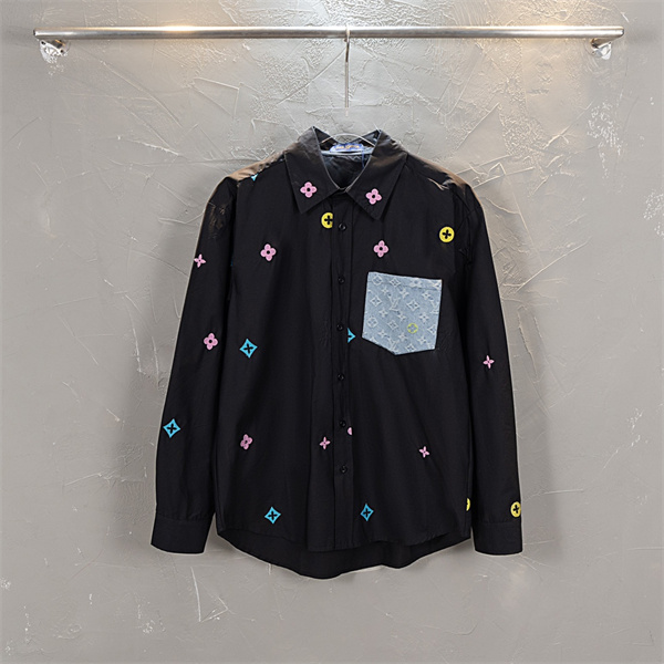 ルイヴィトン コピー シャツ 白地×ピンク＆ブルーモチーフ 洗練された一枚 LOUIS VUITTON