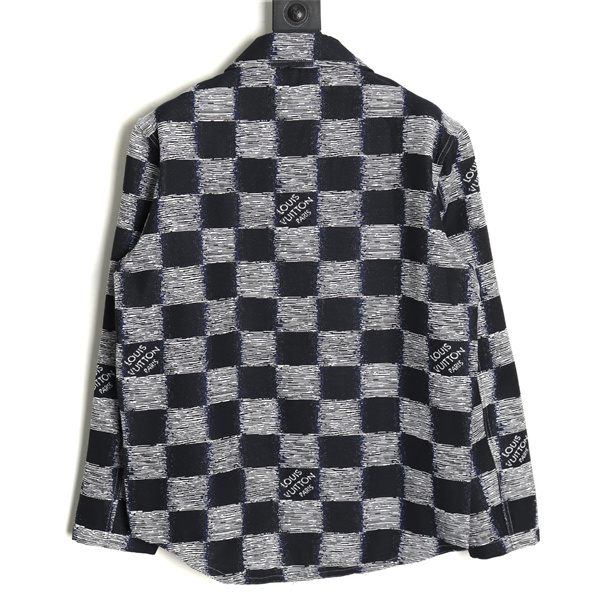 ルイヴィトン 偽物 シャツ 手描き風チェッカーパターン×ロゴアクセント LOUIS VUITTON