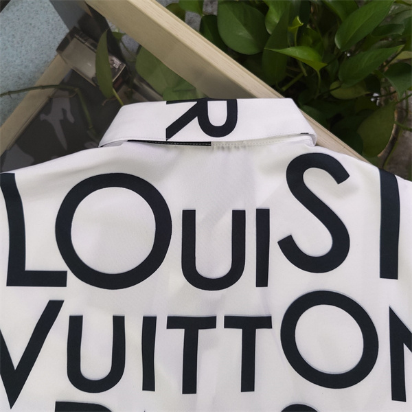 ルイヴィトン コピー シャツ ブラック×ホワイトコントラスト カジュアルデザイン LOUIS VUITTON