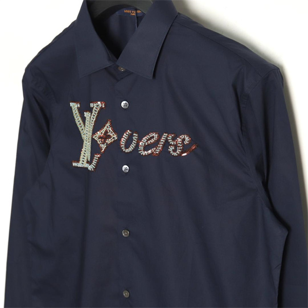 ルイヴィトン 偽物 シャツ 光沢ビーズ＆スパンコールロゴ デザイン LOUIS VUITTON