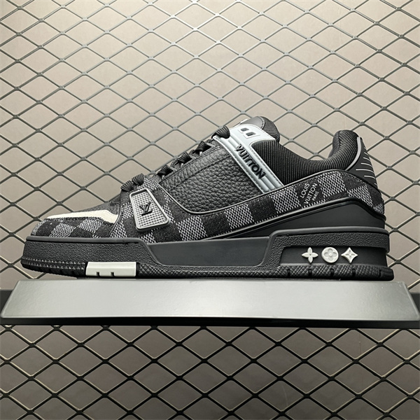 ルイヴィトン コピー スニーカー ホワイトとブルー 洗練 LV Trainer ロゴ LOUIS VUITTON