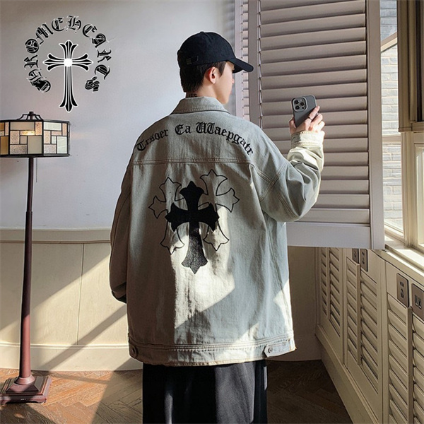 クロムハーツ 偽物 ジャケット「re」ロゴ 刺繍 デニム 2色 男女兼用 CHROME HEARTS