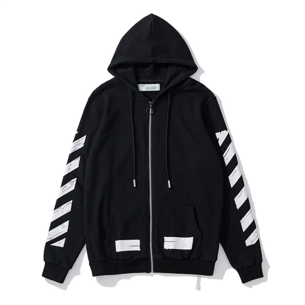 Off-White コピージャケット ストロークデザイン クロスアロー ロゴ ジッパー付き オフホワイ