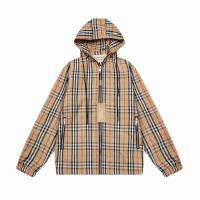 BURBERRY 偽物 ジャケット チェック柄 クラシックデザイン ベージュカラー フード付き バーバリー