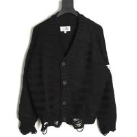 メゾン マルジェラ スーパーコピー カーディガン グリーン ダメージ加工 Maison Margiela