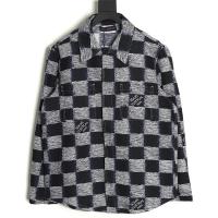 ルイヴィトン 偽物 シャツ 手描き風チェッカーパターン×ロゴアクセント LOUIS VUITTON