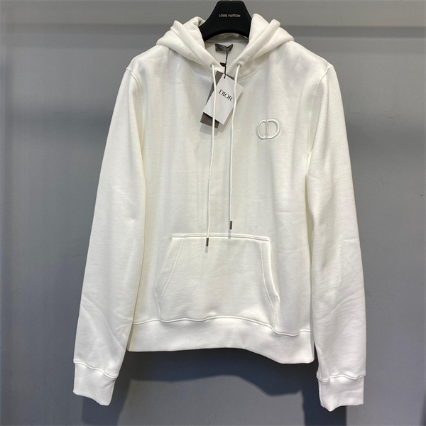 ディオール スーパーコピー パーカー CDロゴ シンプル 洗練された ホワイトカラー 裏起毛 DIOR