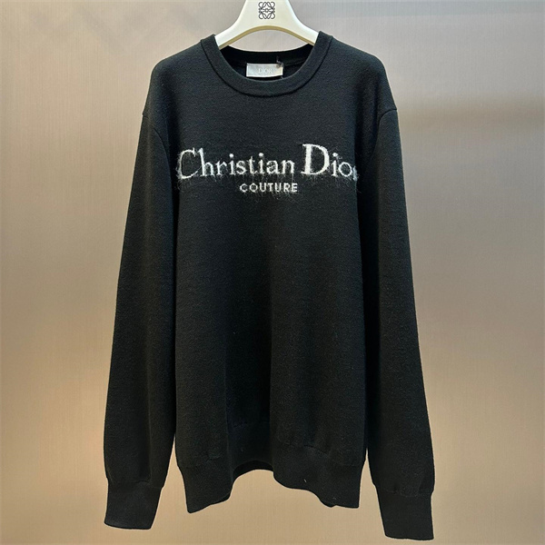ディオール DIOR コピー セーター ロゴ刺繍 クルーネック フィット感 リブ編み 