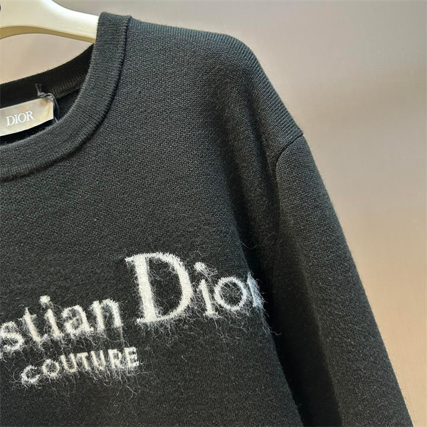 ディオール DIOR コピー セーター ロゴ刺繍 クルーネック フィット感 リブ編み 