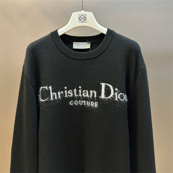 ディオール DIOR コピー セーター ロゴ刺繍 クルーネック フィット感 リブ編み 