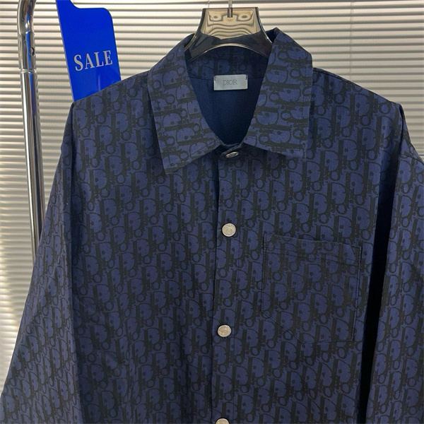 DIOR 偽物 シャツジャケット シックなパターン エレガント シルバーボタン ディオール