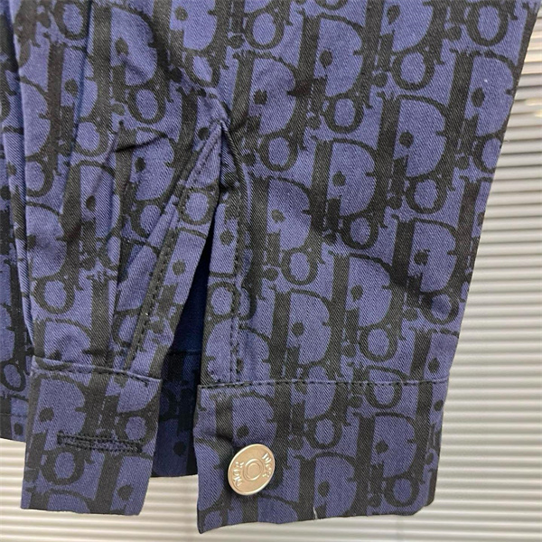 DIOR 偽物 シャツジャケット シックなパターン エレガント シルバーボタン ディオール
