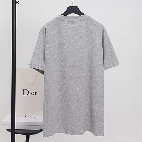 ディオール スーパーコピー Tシャツ ロゴ刺繍 ホワイトベース ブルー刺繍 DIOR