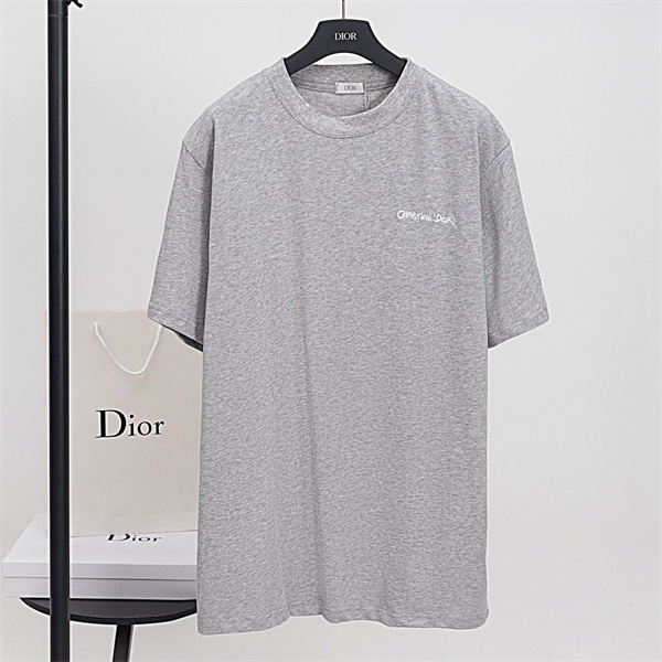 ディオール スーパーコピー Tシャツ ロゴ刺繍 ホワイトベース ブルー刺繍 DIOR