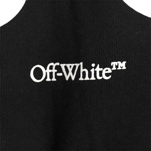 Off-White スーパーコピー パーカー シンプル ロゴデザイン 月と矢印モチーフ ブラック オフホワイト