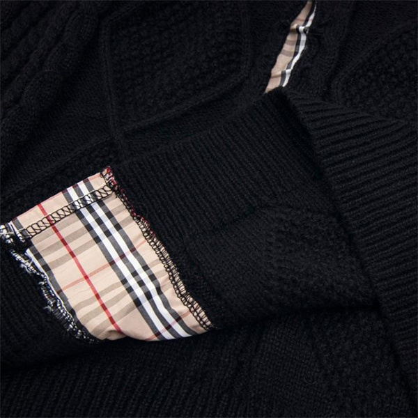 BURBERRY コピー セーター チェック柄袖口 ダイヤモンド模様 高級感カジュアル バーバリー