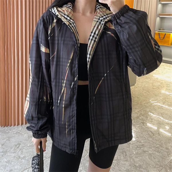 バーバリー スーパーコピー ジャケット チェック柄 フード付き カジュアル BURBERRY