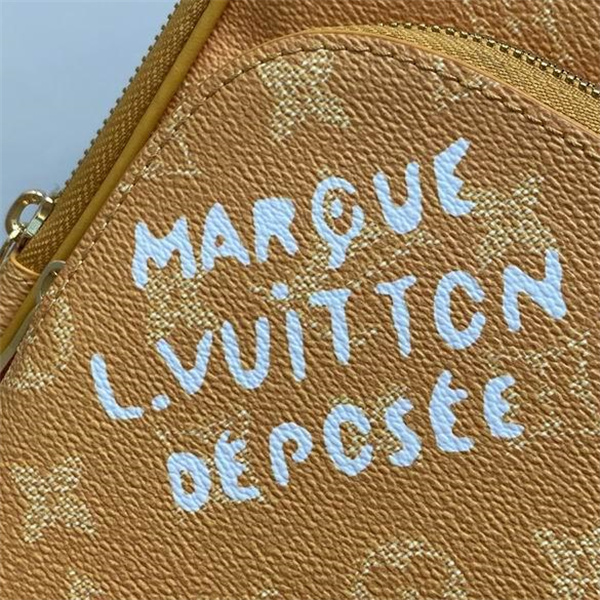 ルイヴィトン コピー ショルダーバッグ モノグラムキャンバス 手描き風デザイン ジッパー付き LOUIS VUITTON