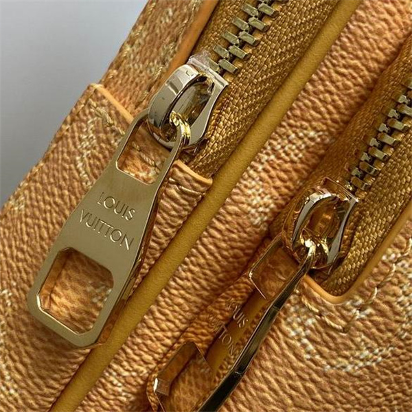 ルイヴィトン コピー ショルダーバッグ モノグラムキャンバス 手描き風デザイン ジッパー付き LOUIS VUITTON