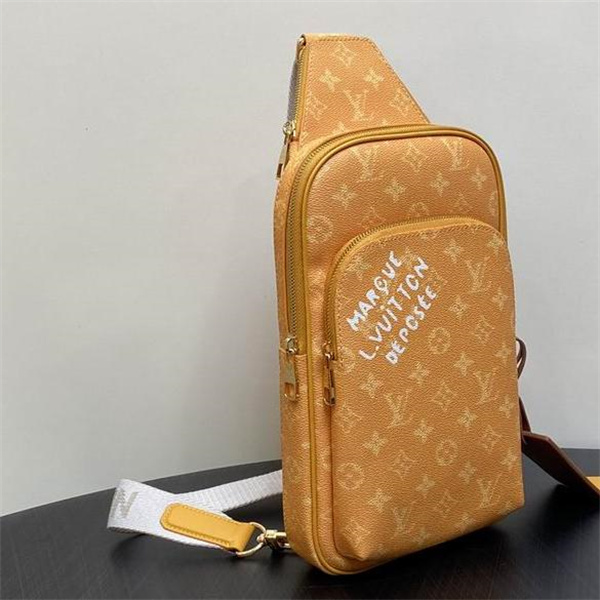 ルイヴィトン コピー ショルダーバッグ モノグラムキャンバス 手描き風デザイン ジッパー付き LOUIS VUITTON