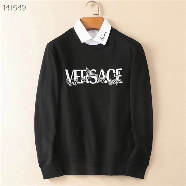 VERSACE スーパーコピー トレーナー ロゴ 植物モチーフ リブ袖付き ヴェルサーチ