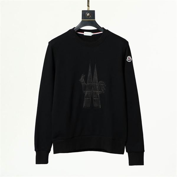 モンクレール 偽物 トレーナー 控えめロゴ ワッペン付き ブラックホワイト展開 MONCLER