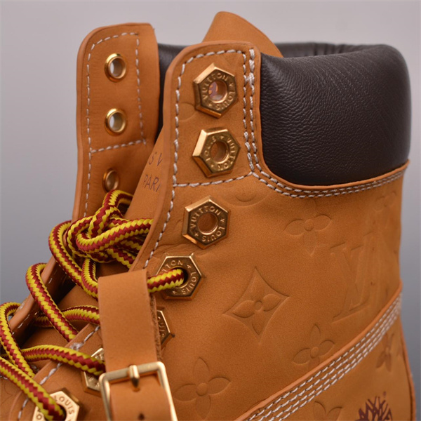 LOUIS VUITTON 偽物 x Timberland ブーツ モノグラム レザー ダークブラウン ルイヴィトン