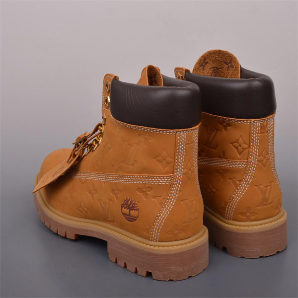 LOUIS VUITTON 偽物 x Timberland ブーツ モノグラム レザー ダークブラウン ルイヴィトン