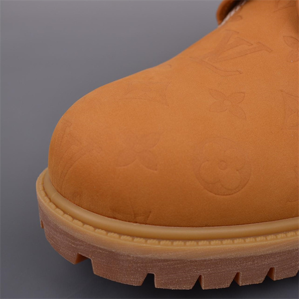 LOUIS VUITTON 偽物 x Timberland ブーツ モノグラム レザー ダークブラウン ルイヴィトン