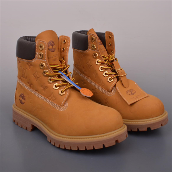LOUIS VUITTON 偽物 x Timberland ブーツ モノグラム レザー ダークブラウン ルイヴィトン