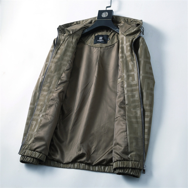 ジバンシィ コピー ジャケット モノグラムデザイン フード付き ボルドー カーキ GIVENCHY