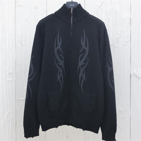BALENCIAGA コピー ジャケット トライバルエンブレム スリーブデザイン ダークブラウン バレンシアガ