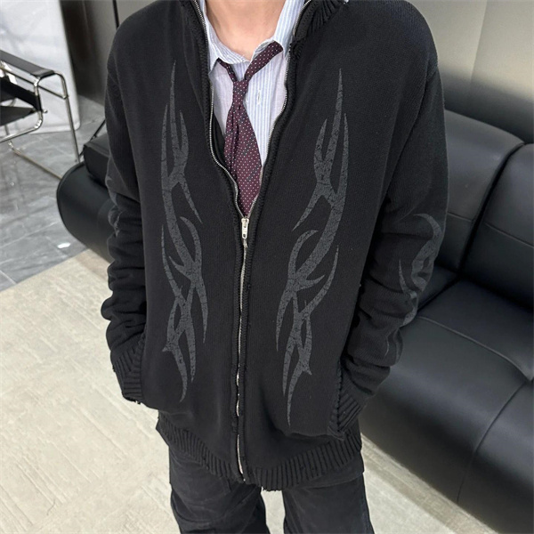 BALENCIAGA コピー ジャケット トライバルエンブレム スリーブデザイン ダークブラウン バレンシアガ