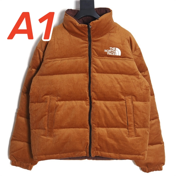 ザノースフェイス コピー ダウンジャケット リバーシブル スエード素材 カーキ THE NORTH FACE