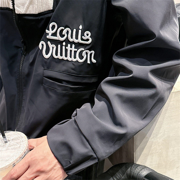 ルイヴィトン コピー ジャケット LVモチーフ 刺繍フラワー グレー オフホワイト LOUIS VUITTON