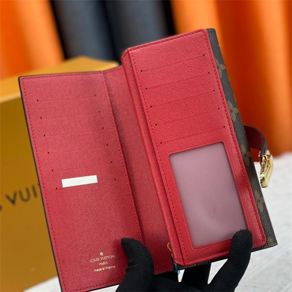 ルイヴィトン スーパーコピー 財布 モノグラムデザイン レッドインテリア ゴールド金具 多機能 LOUIS VUITTON